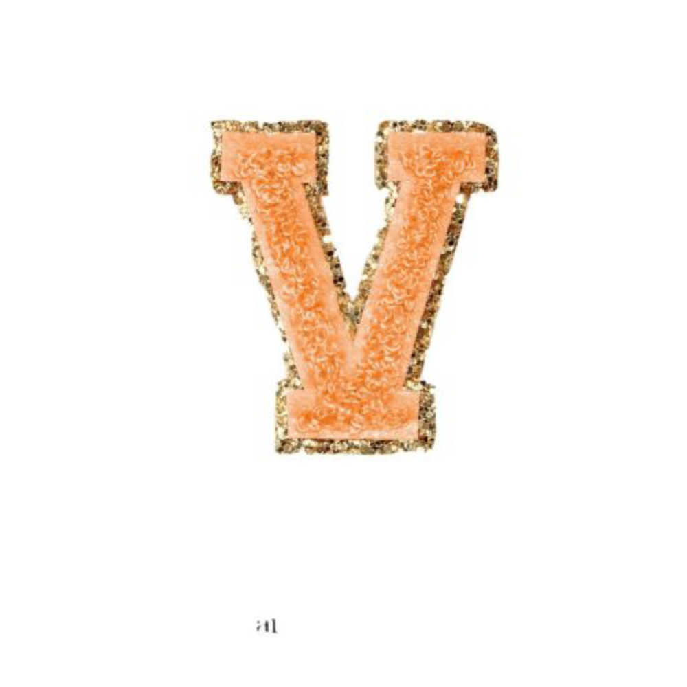 $16 Stoney Clover Lane Women's Sticker Patch - varsity Glitter peach “V”